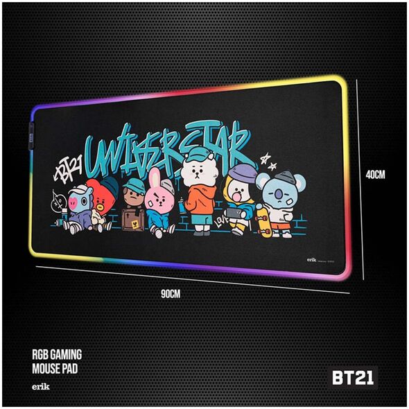 Harry Potter BT21 - Gaming mouse pad / γραφείο XXL με LED φωτισμό (90 x 40 cm)