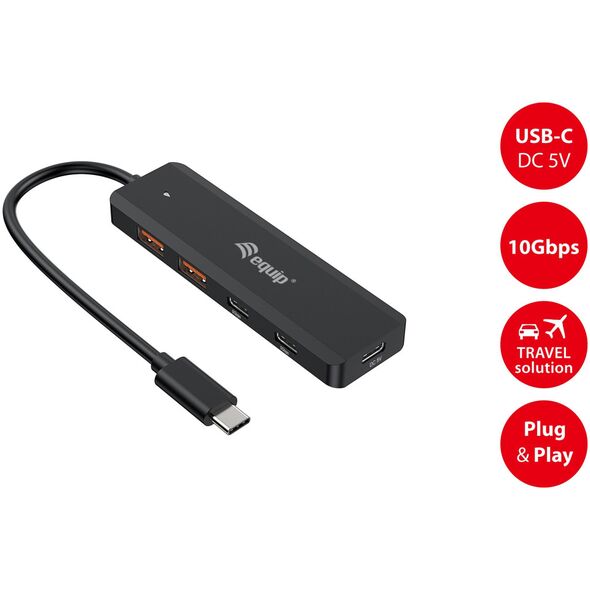 HUB USB Equip Equip USB-Hub 4-Port 3.2/C->2xUSB-C 2xUSB-A 10Gbps o.Netz.sw