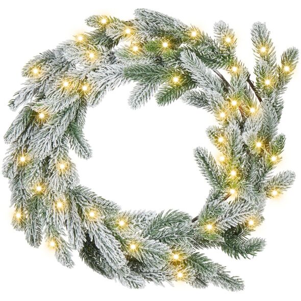 Διακοσμητικό χριστουγεννιάτικο στεφάνι με φωτάκια ⌀ 45 εκ. πράσινο ALBINI Lumarko!