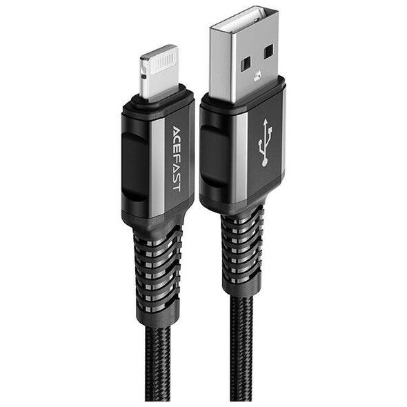 Καλώδιο USB Acefast USB-A - Lightning 1.2 m Μαύρο (6974316280507)