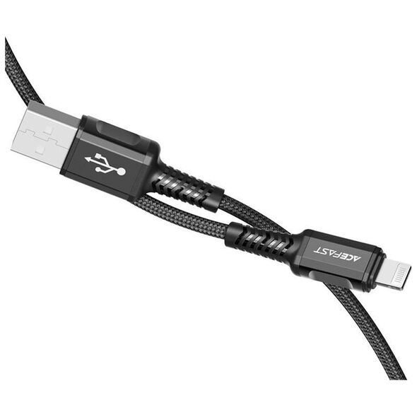 Καλώδιο USB Acefast USB-A - Lightning 1.2 m Μαύρο (6974316280507)