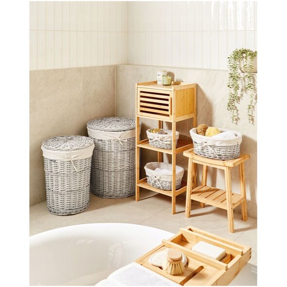 Σετ 5 λευκά ψάθινα καλάθια VAKARI Lumarko!