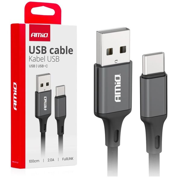 Καλώδιο USB AMiO Καλώδιο φόρτισης usb-a - usb-c 2a 100cm fulllink amio-03899