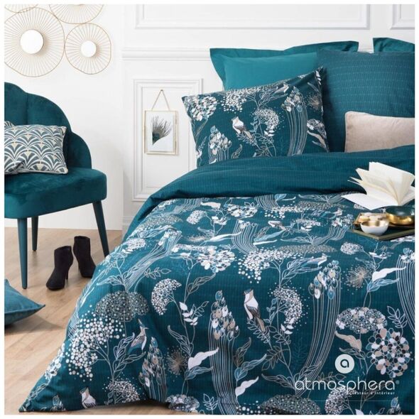 Σετ βαμβακερών κλινοσκεπασμάτων Atmosphera PAON, μοτίβο παγωνιού, 240x220 cm