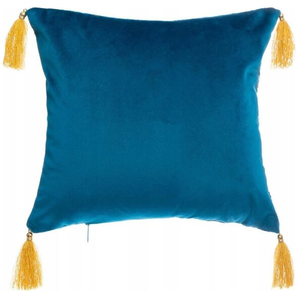 Διακοσμητικό μαξιλάρι με κρόσσια ATMOSPHERA, 30 x 50 cm, πράσινο χρώμα με χρυσό τύπωμα