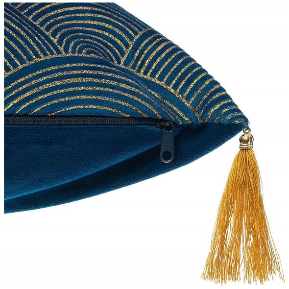 Διακοσμητικό μαξιλάρι με κρόσσια ATMOSPHERA, 30 x 50 cm, πράσινο χρώμα με χρυσό τύπωμα