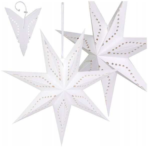Χάρτινο Αστέρι Διακόσμησης 50CM 7 Ακτίνες Λευκό