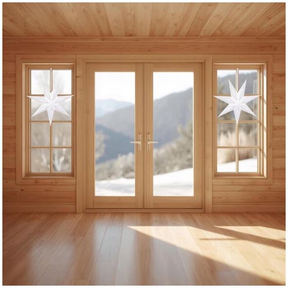 Χάρτινο Αστέρι Διακόσμησης 50CM 7 Ακτίνες Λευκό