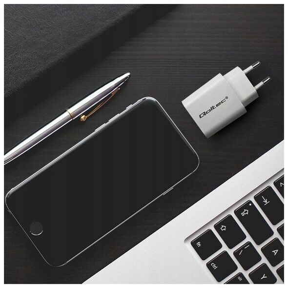 Φορτιστής QOLTEC Φορτιστής Super Quick PD | USB-C | 20W | 5-12V | 1.67-3A | Λευκό