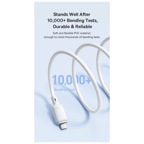Καλώδιο φόρτισης Baseus Silky Series USB σε iP 2.4A 2m Λευκό