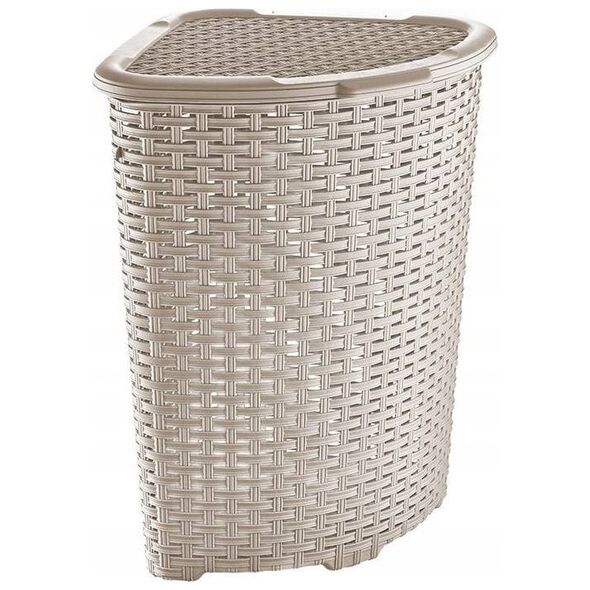 Γωνιακός κάδος RATTAN 52l-μπεζ 402x402x580