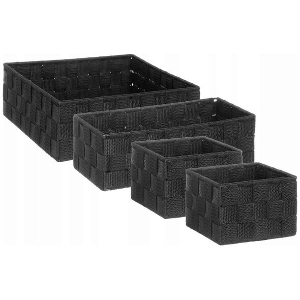 5five Σετ διοργανωτών για καλλυντικά LISE, 5 x καλάθι, χρώμα μαύρο