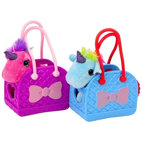 Λούτρινος Μονόκερος Σε Λαστιχένια Τσάντα Πολύχρωμη Χαίτη 3 Είδη