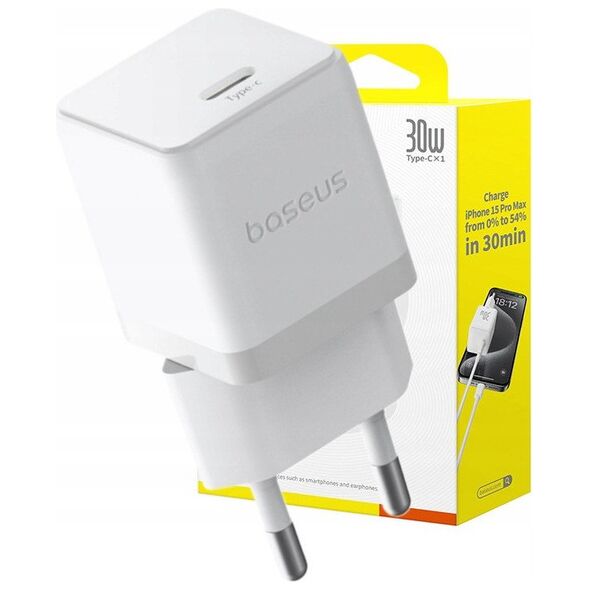 Φορτιστής τοίχου Baseus Palm 30W USB-C λευκός