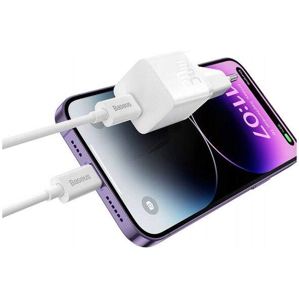Φορτιστής τοίχου Baseus GaN5 USB-C 30W λευκός