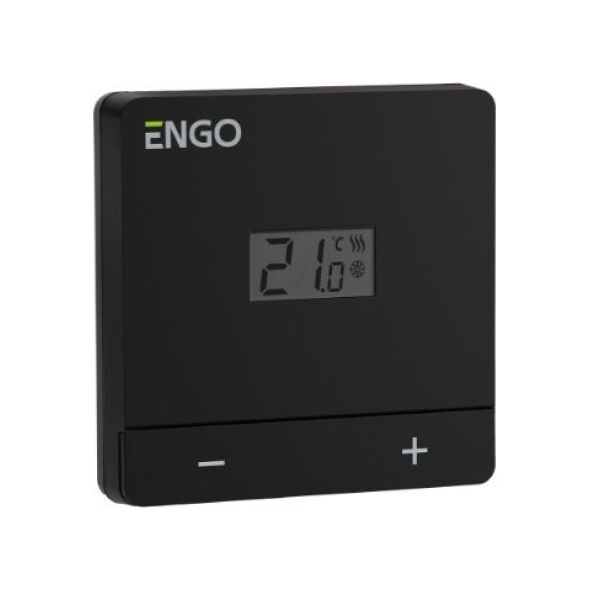 Engo Engo ενσύρματος ρυθμιστής θερμοκρασίας, μαύρος με τροφοδοσία από μπαταρία EASYBATB