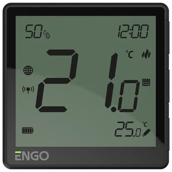 Engo Engo natynkowy, alumulatorowy, internetowy regulator temperatury ZigBee, czarny EONEBATB