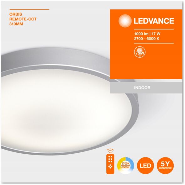 Φωτιστικό οροφής Ledvance Ledvance Led Wall And Ceiling Light For Indoor Use, Dimmable With Remote Control