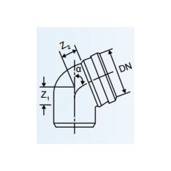 Magnaplast Γωνία dBB 45o DN 110mm (15720)