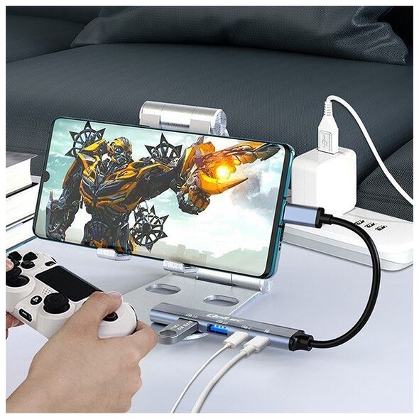 HUB USB Qoltec HUB adapter USB-C 3.1 5w1 | USB-C PD | USB-C | 2x USB 2.0 | USB 3.0