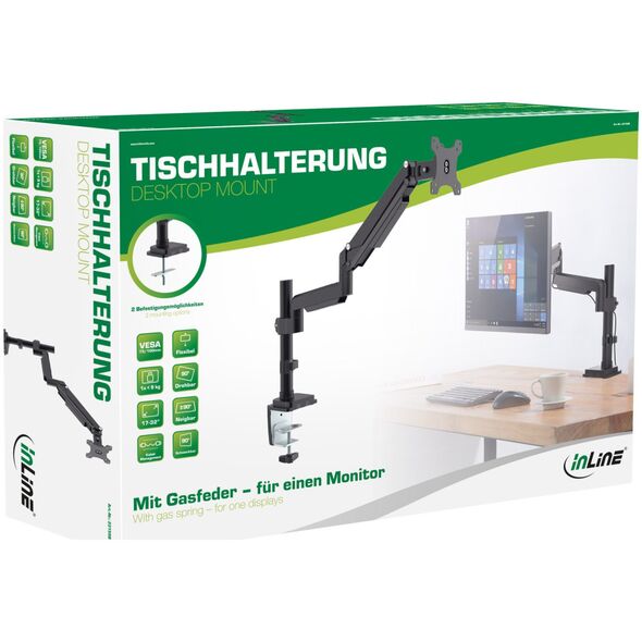 InLine InLine® Επιτραπέζια Βάση με Ανυψωτήρα, κινητή για Τηλεοράσεις / Οθόνες έως 82cm 32" μέγιστο 9kg