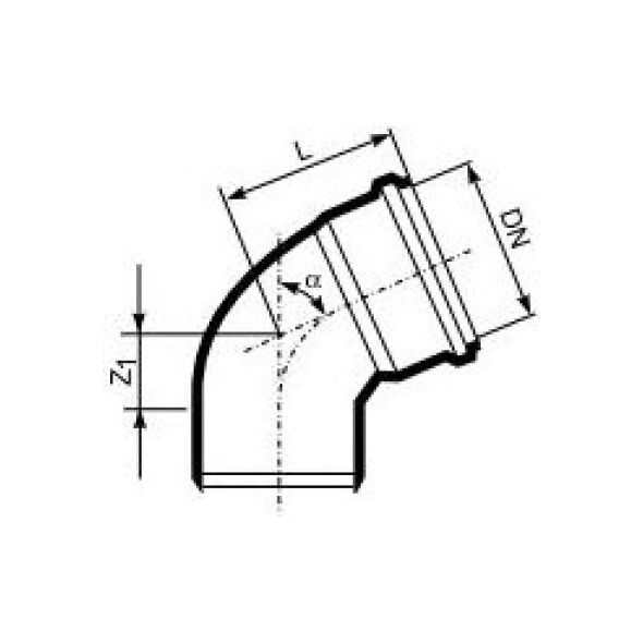 Magnaplast Γωνία HTB DN 160mm (11220)