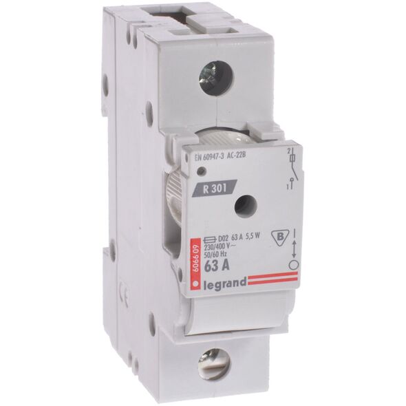 Διακόπτης ασφαλειών Legrand 1P 63A D02 R301 (606609)