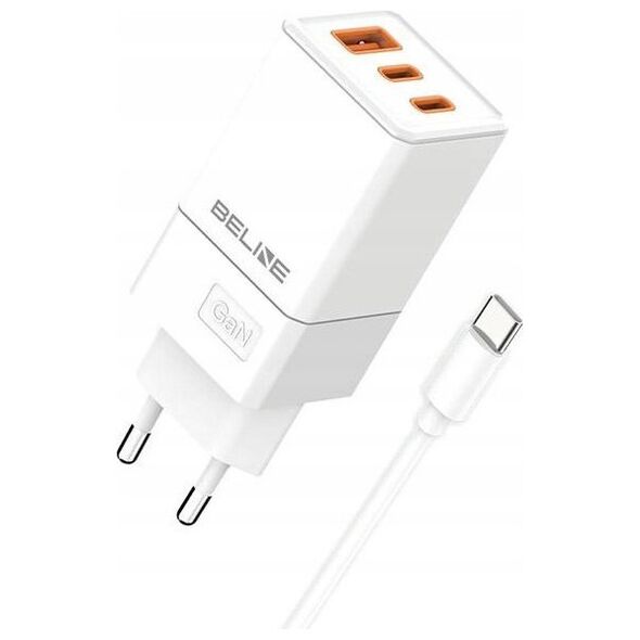 Φορτιστής Beline 65W Φορτιστής δικτύου GaN 2xUSB-C + USB-A + καλώδιο USB-C Λευκό 13168903 5905908351917