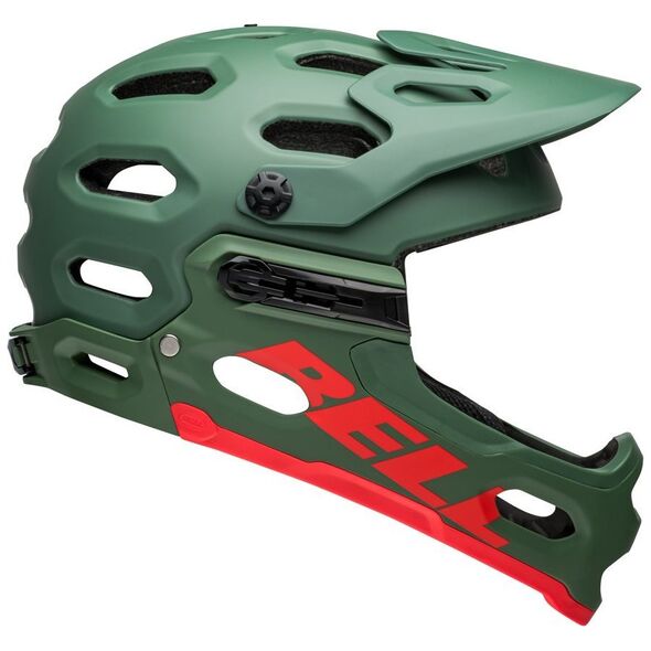 Bell Κράνος full face BELL SUPER 3R Μέγεθος κράνους: S(52-56cm), Επιλέξτε χρώμα: Matte Dark Green Infrared