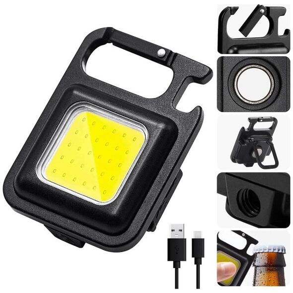 Φακός OEM Mini λαμπτήρας φακός μπρελόκ COB LED μαύρο