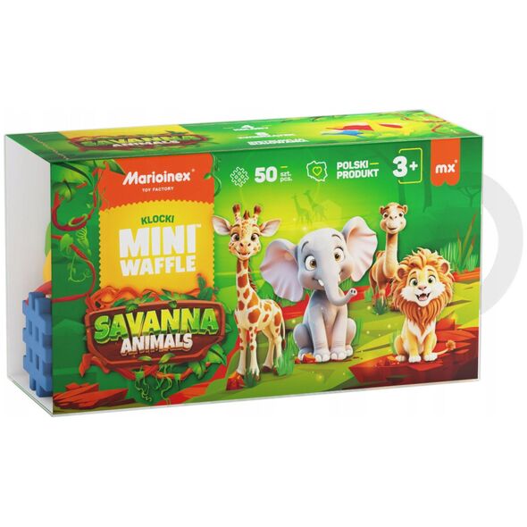 *****Μίνι Ζωάκια Σαβάνας Κύβοι Wafle 50τμχ 07078