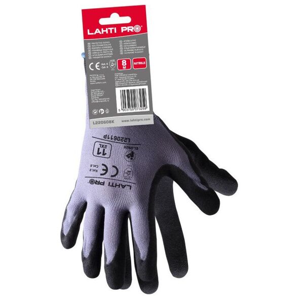 Lahti Pro Προστατευτικά γάντια επικαλυμμένα με νιτρίλιο 9 (L220609K)