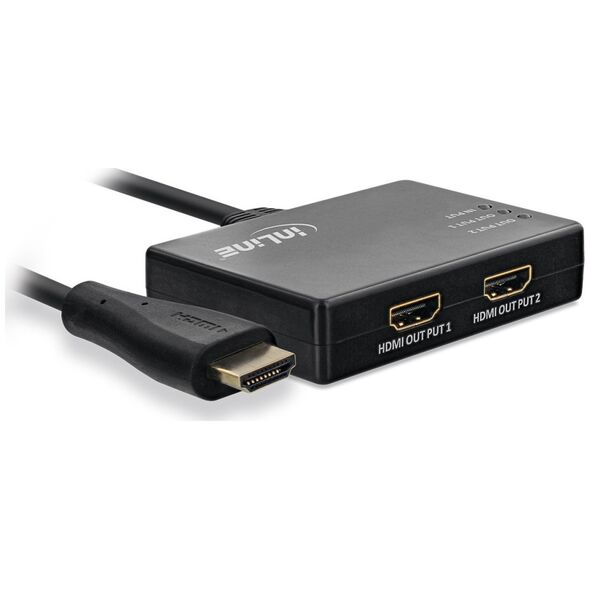InLine InLine® Διαχωριστής Καλωδίου HDMI 2 θύρες, 4K/60Hz, με καλώδιο τροφοδοσίας USB, 0.5m