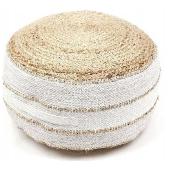 TODAY Στρογγυλό πουφ Indies, γιούτα και βαμβάκι, Ø 50 cm