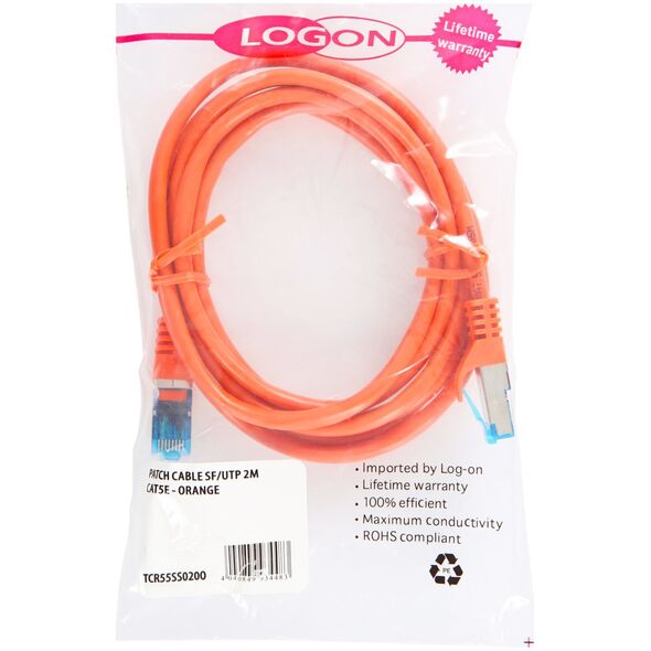 LOGON TCR55SS005O καλώδιο δικτύου Πορτοκαλί 0,5 m Cat5e SF/UTP (S-FTP)