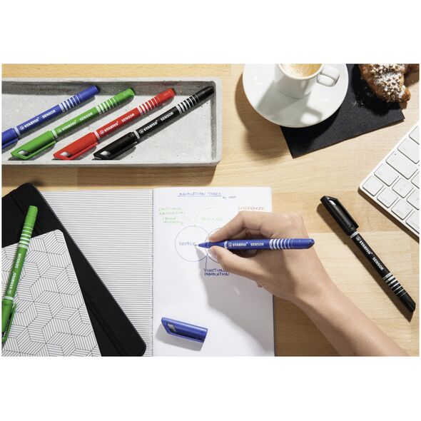 Stabilo Fineliner STABILO Sensor 189, 0,3 mm, μπλε, κουτί με 10 τεμ.