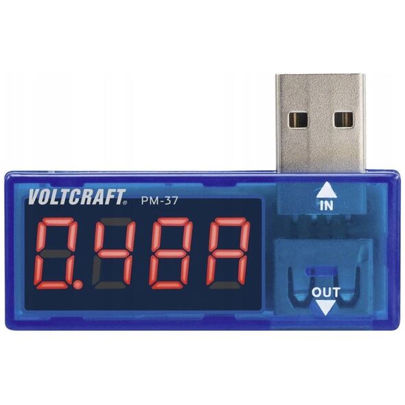 Προσαρμογέας USB Voltcraft USB προσαρμογέας μέτρησης ψηφιακός VOLTCRAFT PM-37 CAT I Εμφάνιση (μετρήσεις): 999