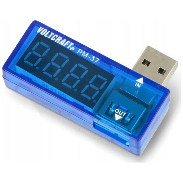 Προσαρμογέας USB Voltcraft USB προσαρμογέας μέτρησης ψηφιακός VOLTCRAFT PM-37 CAT I Εμφάνιση (μετρήσεις): 999