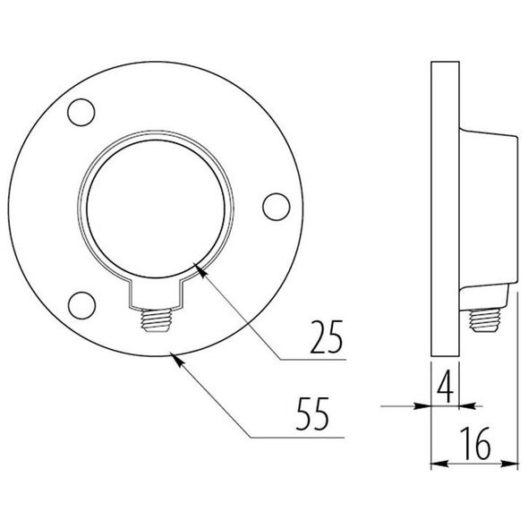 Στήριγμα για στρογγυλή ράβδο 25mm GTV