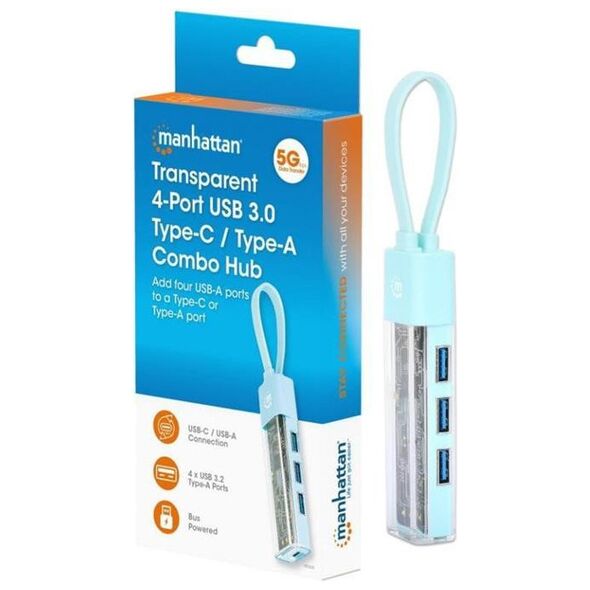 4-Portowy Hub USB 3.2 Gen1 Typ-A/C do 4x USB-A 3.0 181020