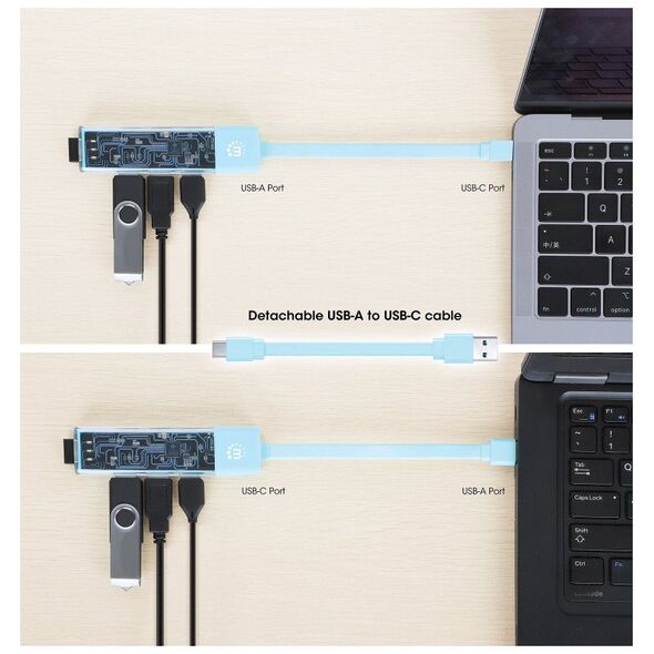4-Portowy Hub USB 3.2 Gen1 Typ-A/C do 4x USB-A 3.0 181020