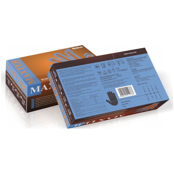 Νιτριλοειδή γάντια χωρίς πούδρα, MAXTER 7.0, 90 τεμ., μέγεθος XXL, πορτοκαλί