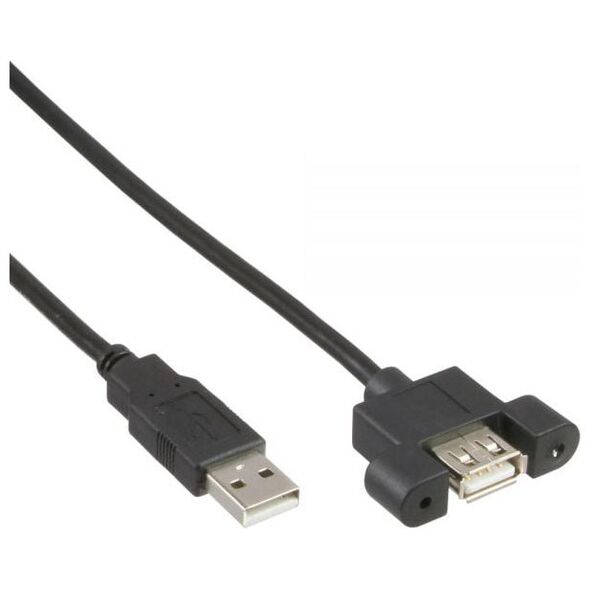 Καλώδιο USB InLine USB-A - USB-A 0.6 m Μαύρο (33440E)