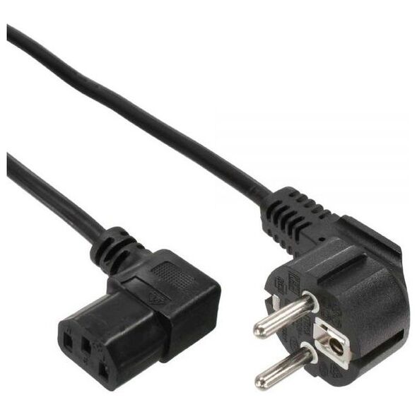 Καλώδιο τροφοδοσίας InLine γωνιακό, C13, Μαύρο 1.8m (16752)