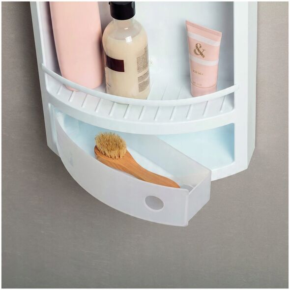 Γωνιακό ράφι με συρτάρι λευκό 154432001