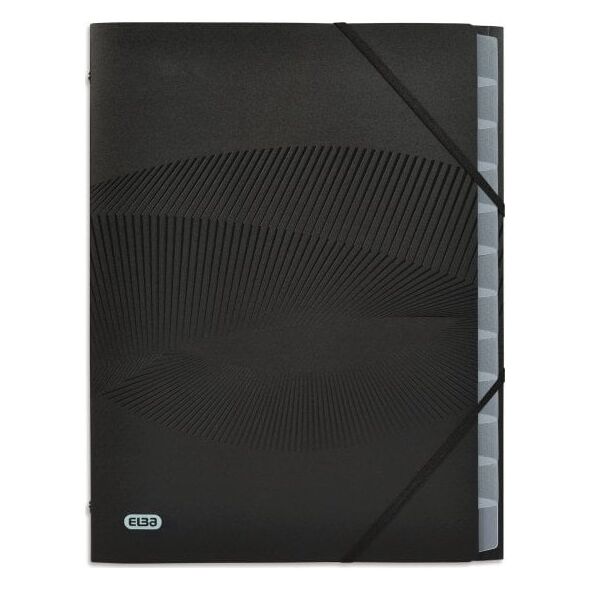 Elba Φάκελος ταξινόμησης osmose, a4, 3-πτυχή, 12 τμήματα, μαύρο