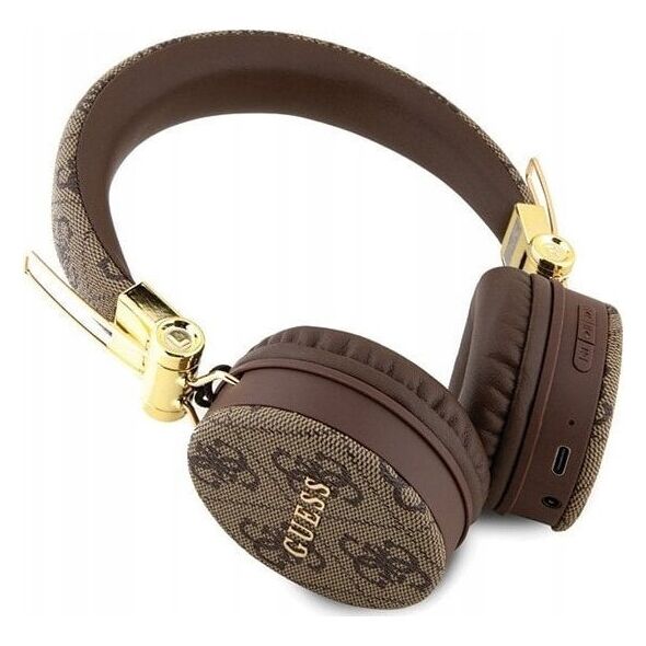 Słuchawki Guess 4G Metal Logo brązowe (GUBH704GEMW)