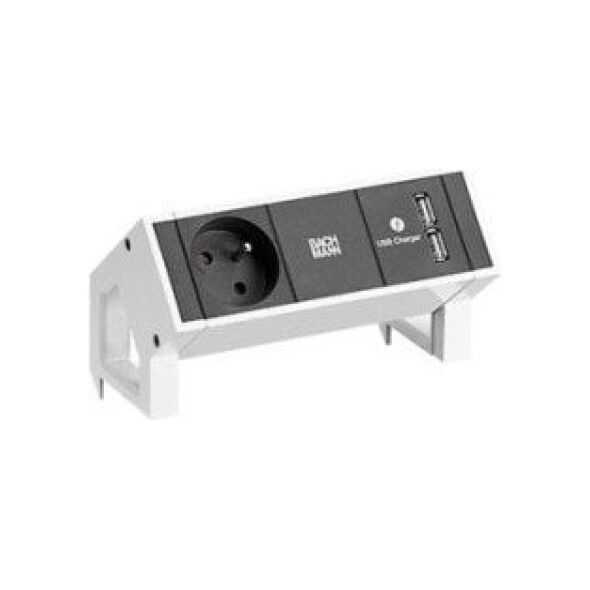 BACHMANN DESK2 1xUTE 1xUSB Φορτιστής 0,2m GST18 RAL9010