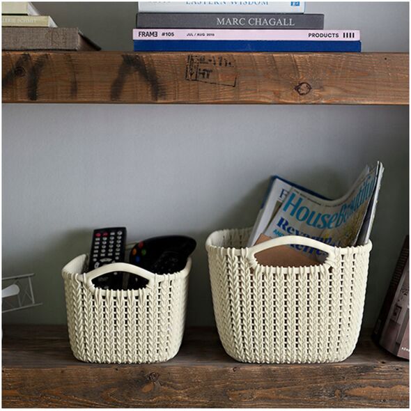 Καλάθι Knit S ορθογώνιο 8L 30x22x17cm ροζ 3253924849683