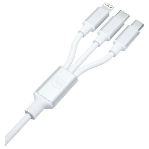 Καλώδιο USB 3MK USB-A + USB-C - USB-C + microUSB + Lightning 1,5 m Λευκό (5903108541237) 13185564 5903108541237